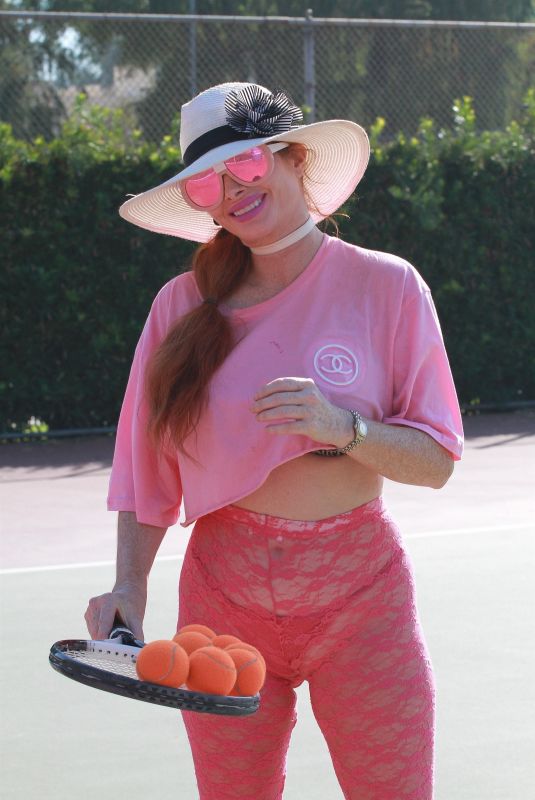 PHOEBE PRICE Playing Tennis at a Court in Los Angeles 10/12/2020