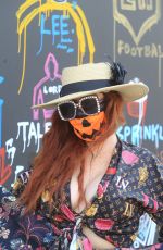 PHOEBE PRICE Wearing Halloween Face Mask Out in Hollywood 10/08/2020