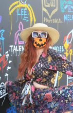 PHOEBE PRICE Wearing Halloween Face Mask Out in Hollywood 10/08/2020