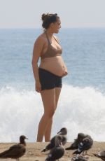 Pregnant APRIL LOVE GEARY in Bikini at a Beach in Malibu 10/05/2020
