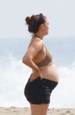 Pregnant APRIL LOVE GEARY in Bikini at a Beach in Malibu 10/05/2020