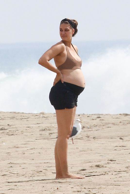 Pregnant APRIL LOVE GEARY in Bikini at a Beach in Malibu 10/05/2020
