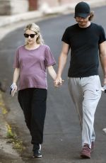 Pregnant EMMA ROBERTS and Garrett Hedlund Out in Los Angeles 10/11/2020