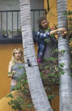 Pregnant EMMA ROBERTS and Garrett Hedlund Work on Their House in Los Angeles 10/23/2020