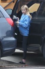 Pregnant EMMA ROBERTS Arrives at Her Home in Los Feliz 10/22/2020