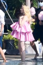 Pregnant EMMA ROBERTS at a Photoshoot in Los Angeles 10/07/2020