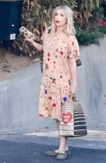 Pregnant EMMA ROBERTS at a Photoshoot in Los Angeles 10/07/2020