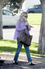 Pregnant EMMA ROBERTS in Denim Out in Los Angeles 10/15/2020