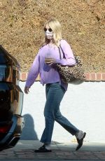 Pregnant EMMA ROBERTS in Denim Out in Los Angeles 10/15/2020