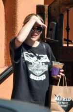 Pregnant EMMA ROBERTS Leaves Alfred Coffee in Los Angeles 10/02/2020