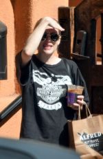 Pregnant EMMA ROBERTS Leaves Alfred Coffee in Los Angeles 10/02/2020