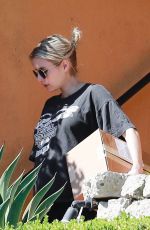 Pregnant EMMA ROBERTS Leaves Alfred Coffee in Los Feliz 10/02/2020