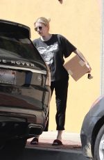 Pregnant EMMA ROBERTS Leaves Alfred Coffee in Los Feliz 10/02/2020