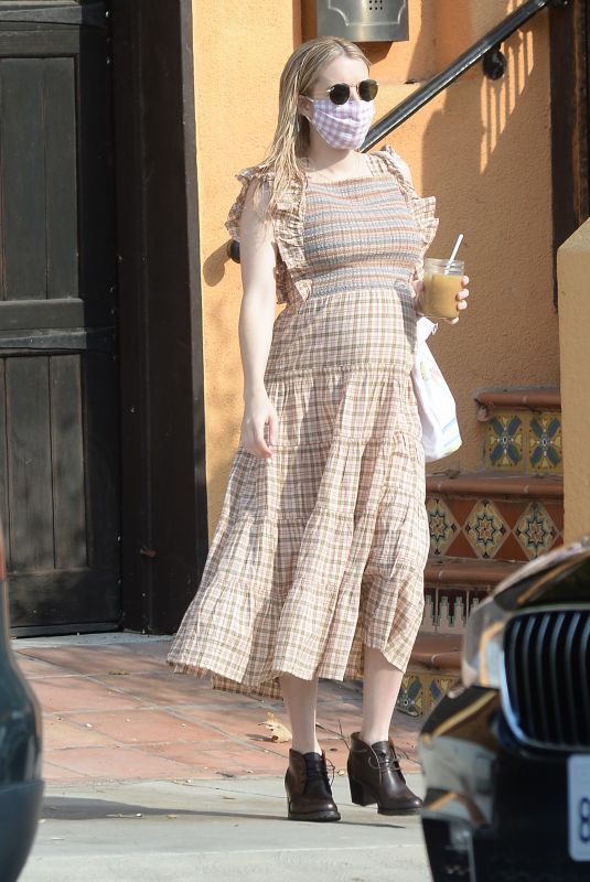 Pregnant EMMA ROBERTS Out in Los Angeles 10/05/2020