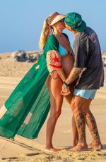 Pregnant JESSICA HART in Bikini at a Beach Cabo San Lucas 10/03/2020