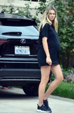 Pregnant JESSICA HART Out in Los Angeles 10/30/2020