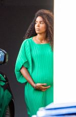 Pregnant KELLY ROWLAND Leaves Photoshoot in Brentwood 10/19/2020