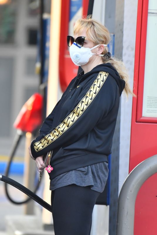 REBEL WILSON at a Gas Station in West Hollywood 10/20/2020