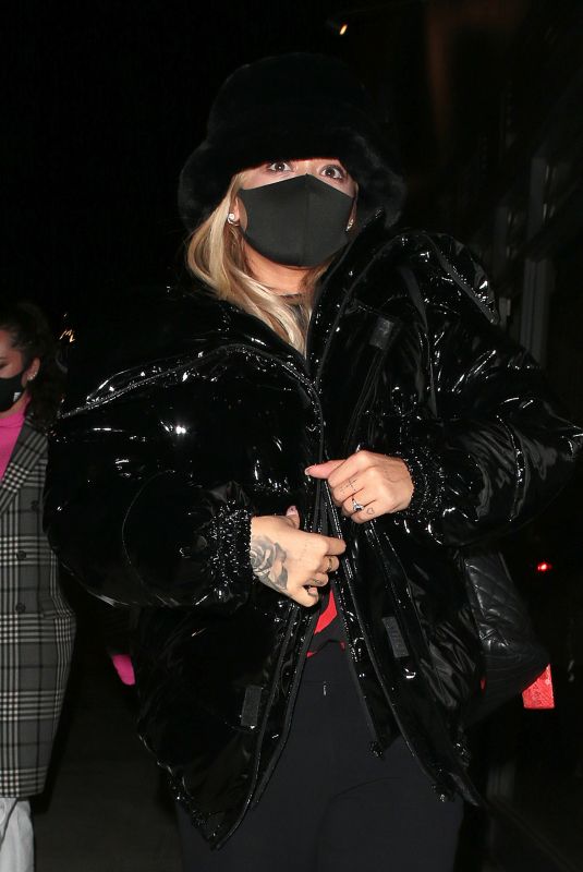 RITA ORA Out for Dinner at Taqueria Mexican in London 10/03/2020