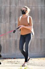ROBIN WRIGHT Out with Her Dog in Brentwood 10/12/2020