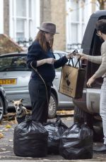 ROSE LESLIE and Kit Harrington Loading Luggage into Their Car in London 10/28/2020