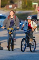 SADIE SINK and Gaten Matarazzo on the Set of Stranger Things, Season 4 in Atlanta 10/20/2020