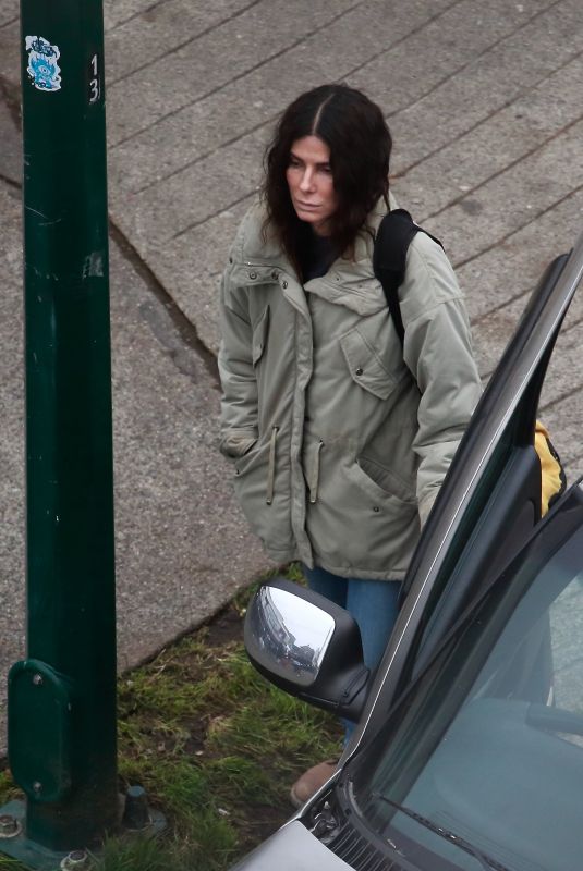 SANDRA BULLOCK on the Set of a Movie in Vancouver 10/16/2020