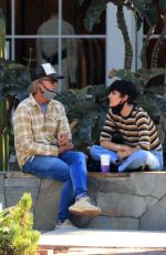 SELMA BLAIR and Ron Carlson at Alfred Coffee in Los Angeles 10/27/2020