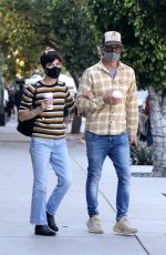 SELMA BLAIR and Ron Carlson at Alfred Coffee in Los Angeles 10/27/2020