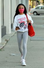 SKAI JACKSON in a Vintage 1968 Summer Olympic Shirt at DWTS Studio in Los Angeles 10/27/2020