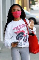 SKAI JACKSON in a Vintage 1968 Summer Olympic Shirt at DWTS Studio in Los Angeles 10/27/2020