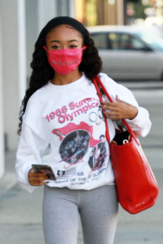 SKAI JACKSON in a Vintage 1968 Summer Olympic Shirt at DWTS Studio in Los Angeles 10/27/2020