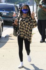 SKAI JACKSON Wearing a Vote Mask at DWTS Studio in Los Angeles 10/03/2020