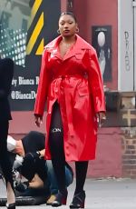 SOFIA CARSON and MEGAN THEE STALLION on the Set of Revlon Commercial in New York 10/01/2020