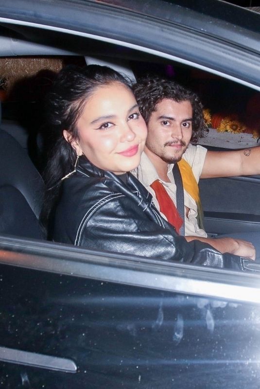 STELLA HUDGENS Arrives at Haunt 