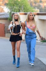 TANA MONGEAU and ASHLY SCHWAN as Paris and Nicole from The Simple Life for Halloween in Los Angeles 10/28/2020