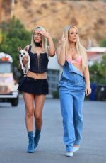 TANA MONGEAU and ASHLY SCHWAN as Paris and Nicole from The Simple Life for Halloween in Los Angeles 10/28/2020