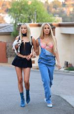 TANA MONGEAU and ASHLY SCHWAN as Paris and Nicole from The Simple Life for Halloween in Los Angeles 10/28/2020