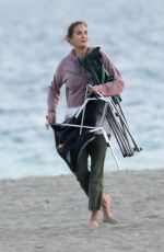 TERI HATCHER Out on the Beach in Malibu 10/11/2020