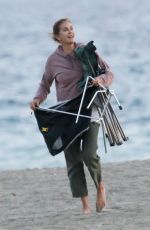 TERI HATCHER Out on the Beach in Malibu 10/11/2020