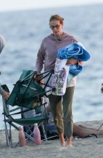 TERI HATCHER Out on the Beach in Malibu 10/11/2020