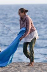 TERI HATCHER Out on the Beach in Malibu 10/11/2020