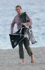 TERI HATCHER Out on the Beach in Malibu 10/11/2020