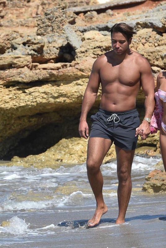 YAZMIN OUKHELLOU in Bikini and James Lock at a Beach in Cyprus 10/24/2020