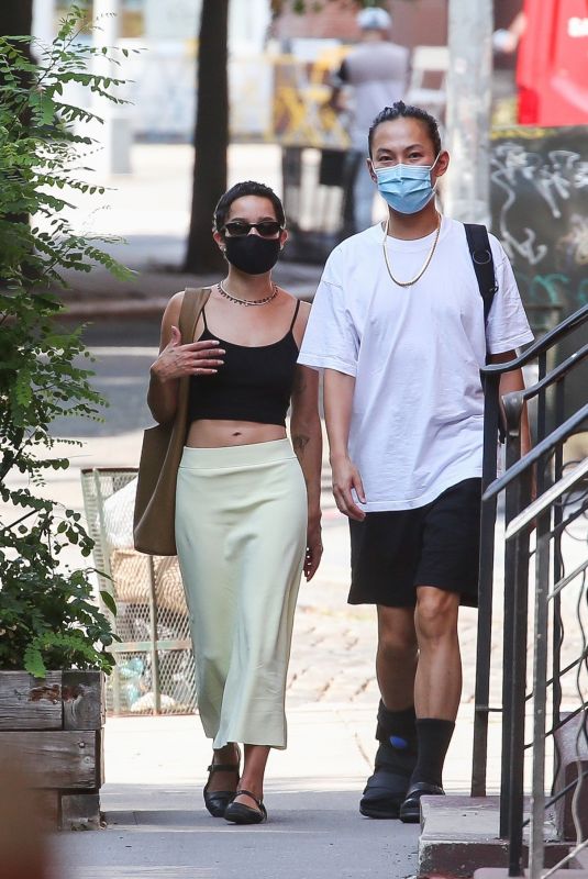 ZOE KRAVITZ and Alexander Wang Out in New York 09/30/2020