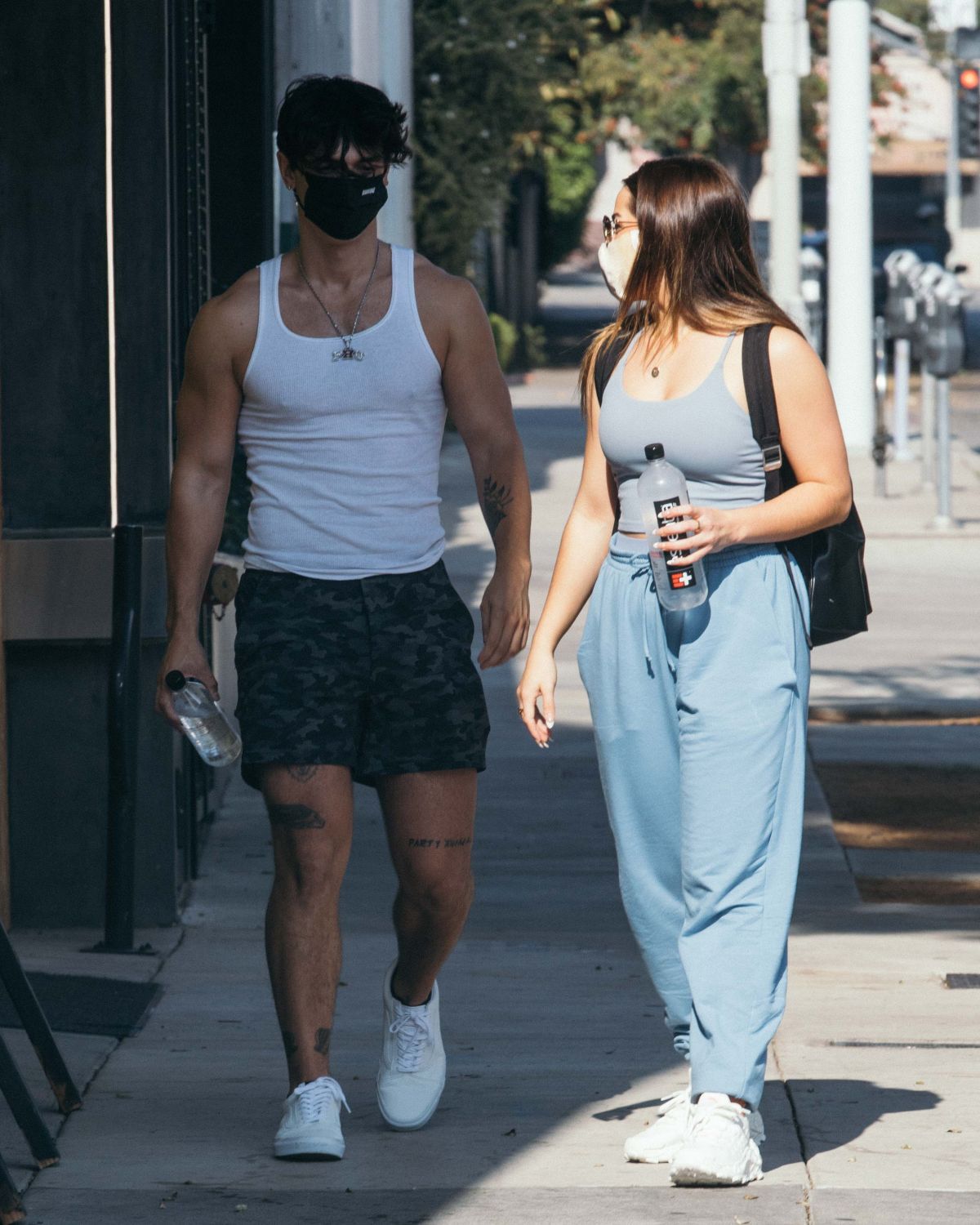 ADDISON RAE and Bryce Hall Leaves a Gym in West Hollywood 11/26/2020.