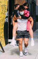 ADDISON RAE Gets Piggy Back Ride from Bryce Hall Out in Los Angeles 11/12/2020
