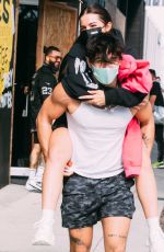 ADDISON RAE Gets Piggy Back Ride from Bryce Hall Out in Los Angeles 11/12/2020