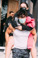 ADDISON RAE Gets Piggy Back Ride from Bryce Hall Out in Los Angeles 11/12/2020
