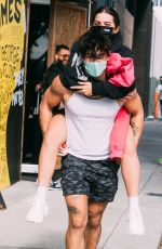 ADDISON RAE Gets Piggy Back Ride from Bryce Hall Out in Los Angeles 11/12/2020
